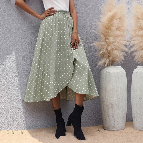 Women Polka-dot Elastic A-line Skirt