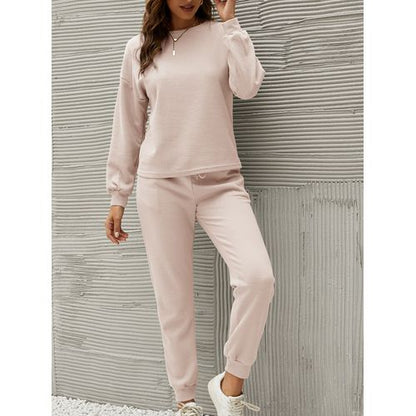 Women Two Pics Long-sleeved Sweatershirt Trousers for Home Clothes