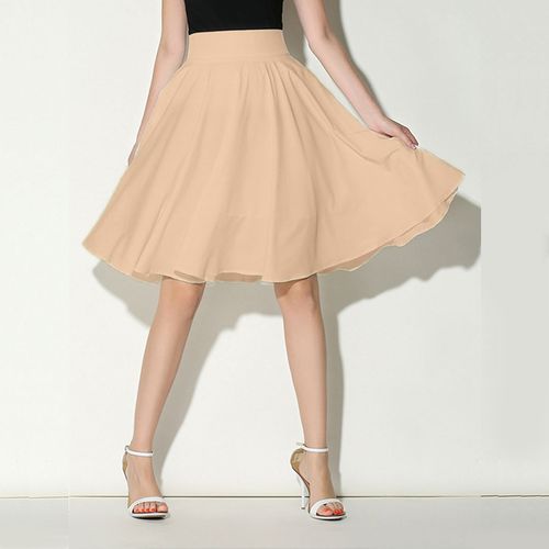 3d Solid Color Pleated Women Skirts