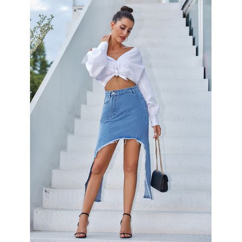 Ins Fashion Loose Denim Daily Women Skirts