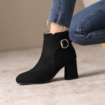 Buckle Women's High Heeled Ankle Boots