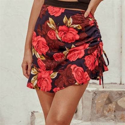 Retro Insprinted High Waist Daily Women Skirts