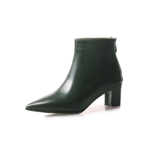 Pointed Toe Zipper Women's High Heeled Ankle Boots