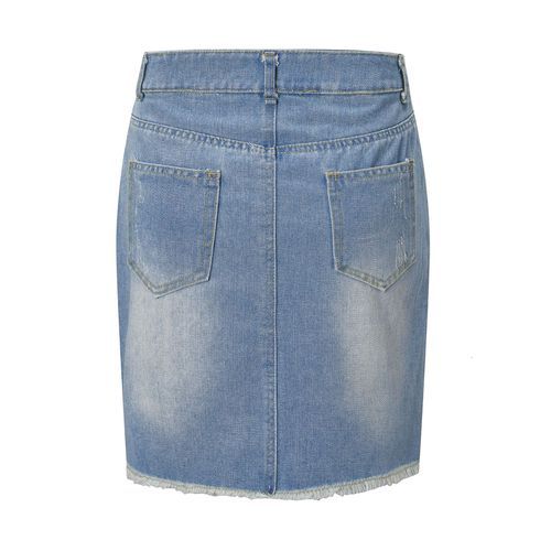 Retro High Waist Fashion All-matched Packet Buttock Denim Women Skirts