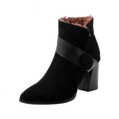 Women Suede High Heels Short Boots