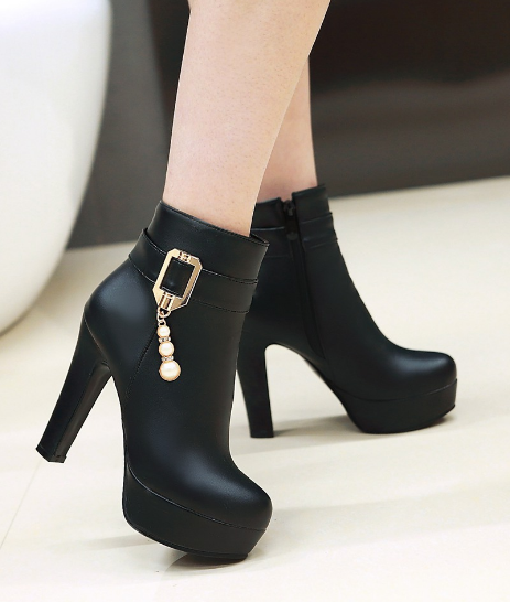 Buckle Ankle Boots Women High Heels Shoes Fall|Winter