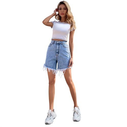 Womens Wide Legged Pants Denim Shorts