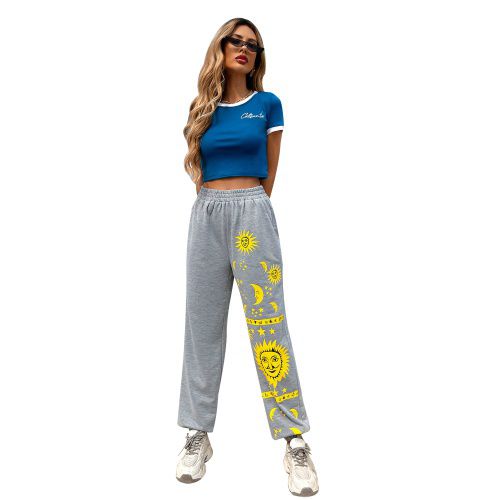 Women Star Pattern Sports Long Pants