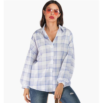 Printed Casual Spring Loose Show Thin Medium-length Women Blouses