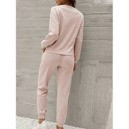 Women Two Pics Long-sleeved Sweatershirt Trousers for Home Clothes