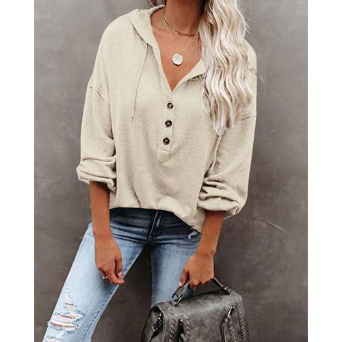 Womens Button Cardigan Solid Color Long Sleeve Sweater