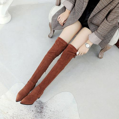 pointed toe Women High Heel Thigh High Boots